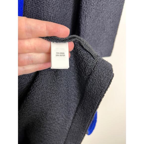 St. John Collection Black Blue 2 Piece Jacket Dress Set Santana Knit Size 12 14 - Picture 11 of 13
